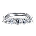 wholesale 925 Sterling Silver 5 Stone Round Cut Zircon Eternity Ring-0-1