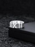 wholesale Silver Ring For Men 925 Sterling Silver Vintage Band Rings Biker Hippie Wheat Cross Ring Gifts For Christmas Father Brother Son Husband Boyfriend -0-2