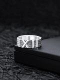TOUPOP 925 Sterling Silver Wheat Cross Vintage Band Ring For Men-0-2