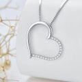 wholesale 925 Sterling Silver Open Heart Pendant with Diamonds for Women's s-0-3
