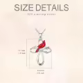TOUPOP Sterling Silver Red Cardinal Pendant Necklace Memorial Jewelry-0-3