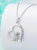 wholesale 925 Sterling Silver Highland Cow Love You Forever Pendant Necklace-0-4