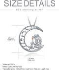 wholesale 925 Sterling Silver Mermaid Moon Necklace Gift for Mom Nana Mother Daughter Birthday Christmas-0-3