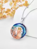 TOUPOP Sterling Silver Crystal Fox Pendant Necklace For Women-0-2