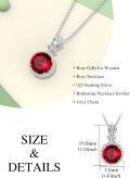 wholesale TOUPOP Rose Necklace For Women 925 Sterling Silver Necklace For Her Rose Gift For Wife Ruby Necklace For Women Valentine's Day Gift For Her Birthday Gift For Her Wife Girlfriend Sister Mom -0-3