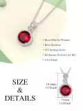 TOUPOP Sterling Silver Ruby Rose Necklace Gift For Women-0-3