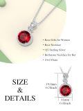 TOUPOP Sterling Silver Ruby Rose Necklace Gift For Women-0-3