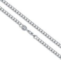 wholesale Sterling Silver Cubic Zirconia Simulated Diamond Tennis Necklace 14 26 -cubic zirconia tennis necklace-2mm-15 inch-White