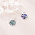 wholesale 925 Sterling Silver Celtic Knot Abalone Shell Leverback Drop Earrings-0-3
