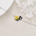 wholesale 925 Sterling Silver Yellow Crystal Cat Bracelet For Women Girls Birthstone Jewelry Gift-0-3