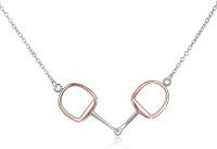 wholesale Sterling Silver Horse Snaffle Pendant Necklace for Women Girls-Rose Gold&Silver