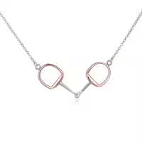 wholesale 925 Sterling Silver Horse Bit Charm Necklace for Women and Girls-Rose Gold&Silver