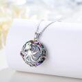 wholesale 925 Sterling Silver Austrian Crystal Octopus Pendant Necklace - Rainbow Multi-Color Stone Jewelry for Women Girls Gift 45cm Chain Length-0-1