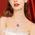 wholesale TOUPOP Necklace For Women Sterling Silver Star Pendant Necklace With Blue Circle Crystal Birthday Christmas Jewelry Gifts For Women -0-4