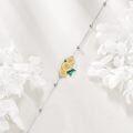 wholesale 925 Sterling Silver Yellow Gold Plated Sunflowers & Leaves Charm Anklet for Women-0-1