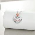 wholesale 925 Sterling Silver Rose Heart Pendant Necklace for Women - I Love You Sister -0-3