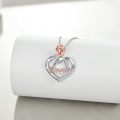 wholesale 925 Sterling Silver Rose Heart Pendant Necklace for Women - I Love You Sister -0-3
