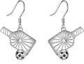 wholesale 925 Sterling Silver Pickleball Paddle & Ball Dangle Earrings Sports Gift for Her-0-0