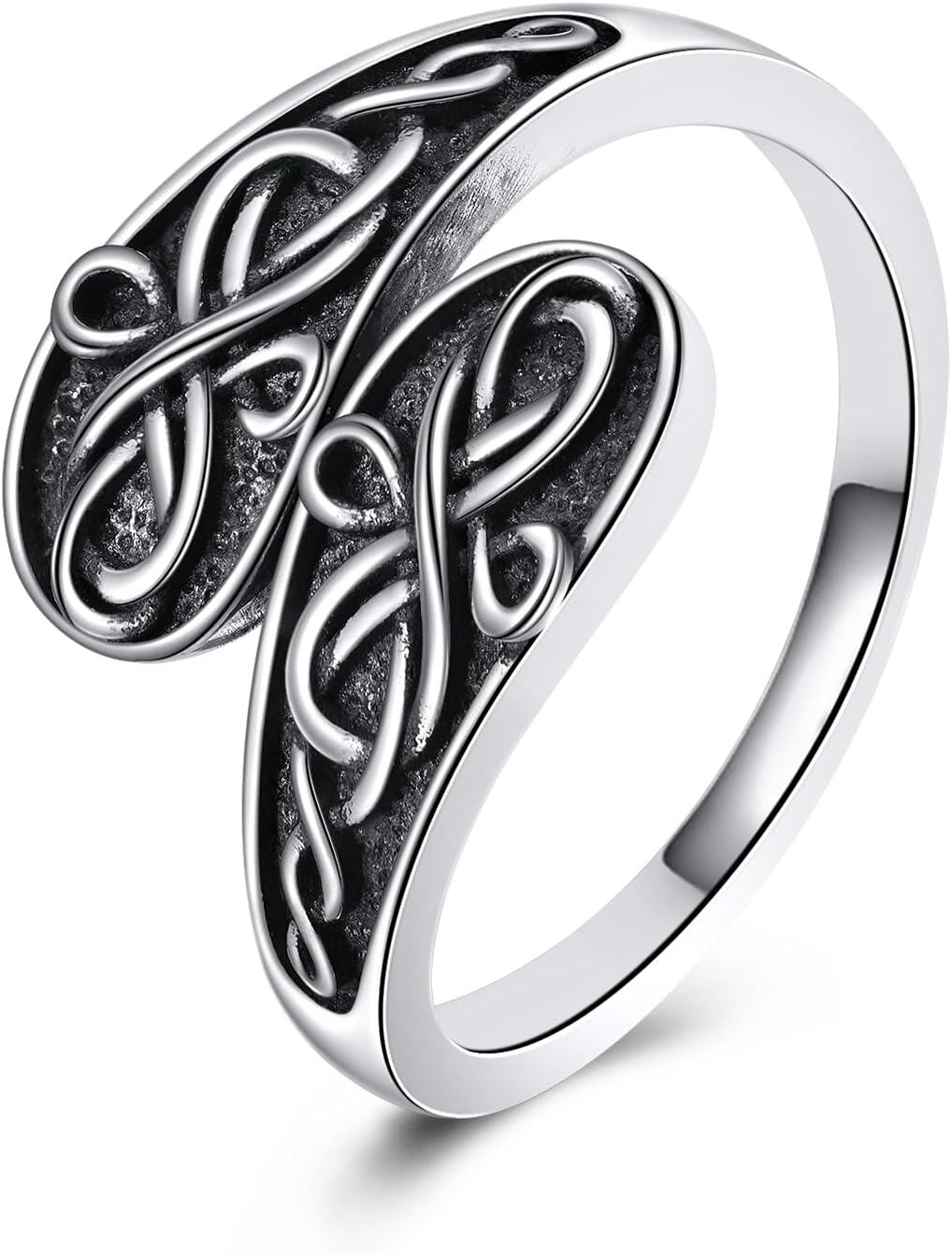  Sterling Silver Spoon Rings for Women Vintage Thumb Rings Jewelry -Celtic # 3