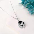 wholesale 925 Sterling Silver Hummingbird & Flowers on Black Onyx Teardrop Pendant Necklace Gift for Women-0-2