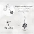 wholesale 925 Sterling Silver Celtic Knot Drop Earrings Black Enamel Hypoallergenic  for Women Girls 2 Long-0-1