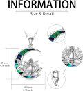 wholesale 925 Sterling Silver Moon & Abalone Shell Lotus Flower Pendant Necklace for Women Girls Gifts-0-4