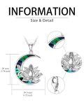 wholesale 925 Sterling Silver Crescent Moon Lotus Flower Abalone Shell Pendant Necklace For Women-0-4