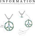 wholesale 925 Sterling Silver Heart-Shaped Moonstone Peace Sign Pendant Necklace for Women-0-2