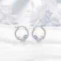 wholesale 925 Sterling Silver Blue Starfish and Jellyfish Hoop Earrings for Women-0-1
