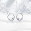wholesale 925 Sterling Silver Blue Starfish and Jellyfish Hoop Earrings for Women-0-1
