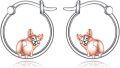wholesale 925 Sterling Silver Rose Gold Plated Cute Dog Hoop Earrings for Women Girls Gift Animals Jewelry Accessories-0-0
