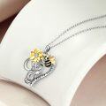 wholesale 925 Sterling Silver Sunflower & Bee Infinity Love Necklace for Women-0-2
