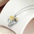 wholesale 925 Sterling Silver Sunflower & Bee Infinity Love Necklace for Women-0-2