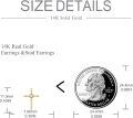 wholesale 14k Yellow Gold Diamond Cross Stud Earrings for Women - Religious s-0-4