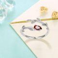 wholesale 925 Sterling Silver Garnet Birthstone Ring - Adjustable Size 7-9, Hypoallergenic, Gift for Women, Mom, Sister, Valentine's Day-0-2