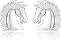 wholesale 925 Sterling Silver Hypoallergenic Tiny Horse Head Stud Earrings-Shiny Horse Head