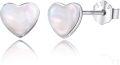 wholesale 925 Sterling Silver Heart Shape Mother of Pearl Stud Earrings for Women Girls Gifts Jewelry Accessories Hypoallergenic Safe 6MM Size-0-0