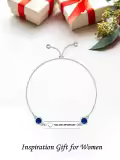 TOUPOP 925 Silver Stone Bracelet For Women Inspiration Gift 7+2 Inch-0-2