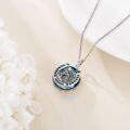wholesale 925 Sterling Silver Blue Crystal Horseshoe Horse Head Pendant Necklace for Women Girls  43cm Chain Length-0-4