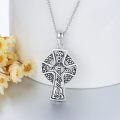 wholesale 925 Sterling Silver Celtic Cross with Angel Wings & Tree of Life Pendant Necklaces s for Women and Girls-0-1