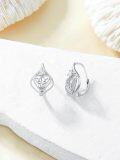 wholesale 925 Sterling Silver Celtic Heart Knot Leverback Dangle Drop Earrings for Women and Teen Girls-0-3