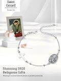 wholesale 925 Sterling Silver St. Benedict Rosary Chain Bracelet with Crucifix and Medal for Women Men Catholic Faith Gift-0-5
