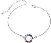 wholesale 925 Sterling Silver Blue Crystal Circle Chain Bracelet for Women s-Volcano