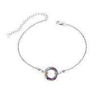 wholesale 925 Sterling Silver Infinity Circle Bracelet Wholesale With Rainbow Charm-Volcano