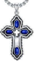 wholesale Sterling Silver Cross Pendant w Jade Red Agate Lapis Turquoise for Women-0-11