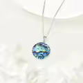 wholesale 925 Sterling Silver Mushroom Pendant with Abalone Shell and Red Polka Dot Stone Necklaces for Women-0-2
