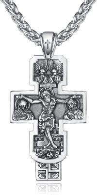 wholesale 925 Sterling Silver Jesus Christ INRI Cross Crucifix Pendant Necklace for Men & Women-A-Orthodox Crucifix
