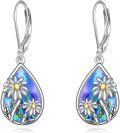 wholesale 925 Sterling Silver & Abalone Daisy Dangle Earrings – Hypoallergenic, Exquisite Daily Wear Jewelry, 0.4-1.22 Inch, Gift Box, 30-Day Returns-0-0