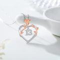 wholesale 925 Sterling Silver Heart-Shaped Rose Flower Pendant Necklace with Cubic Zirconia - Gift Idea for Her (Daughter/Wife/Mom) on 13th/90th Birthdays-0-3