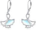 wholesale 925 Sterling Silver Blue Moonstone Swan Drop Earrings-0-0